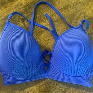 Shade & Shore Blue Ribbed Bikini